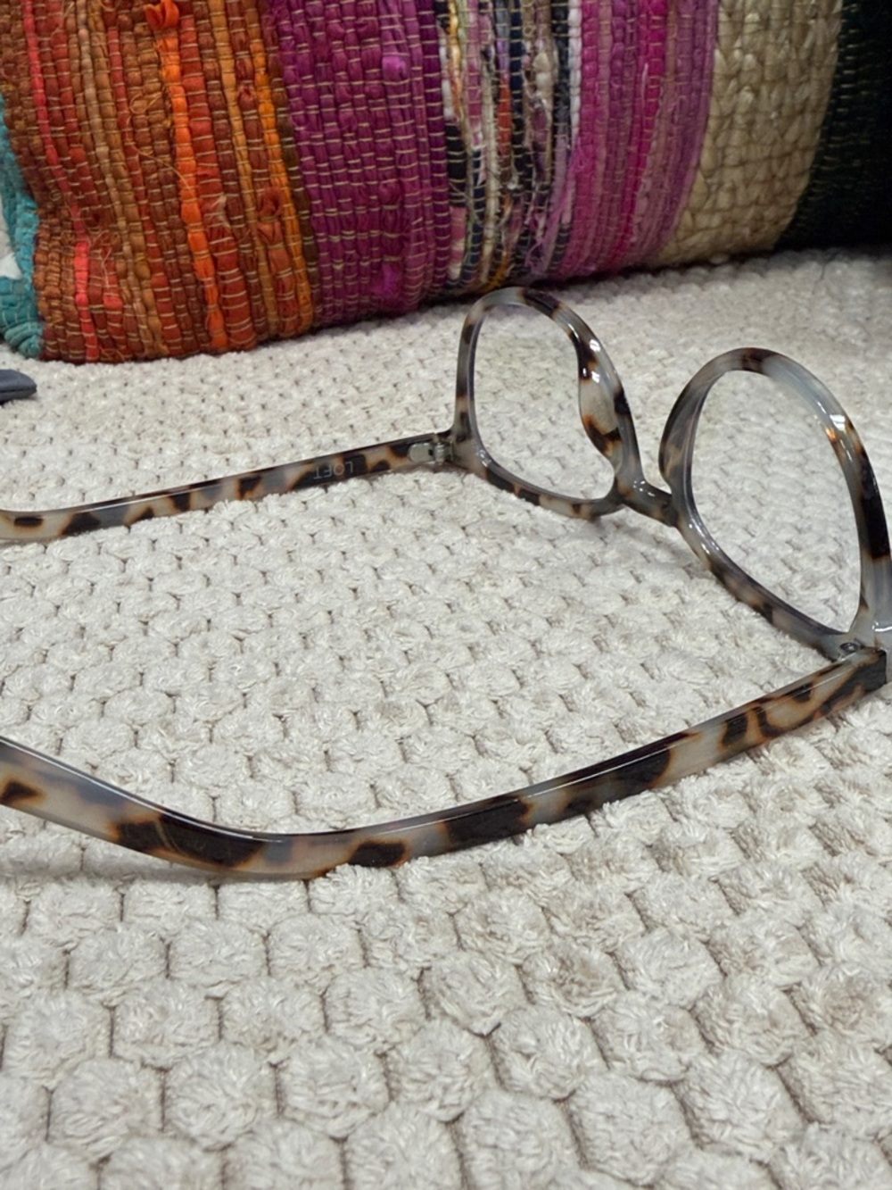 LOFT Tortoiseshell Round Glasses with Clear Blue-light Lenses - Picture 4 of 7